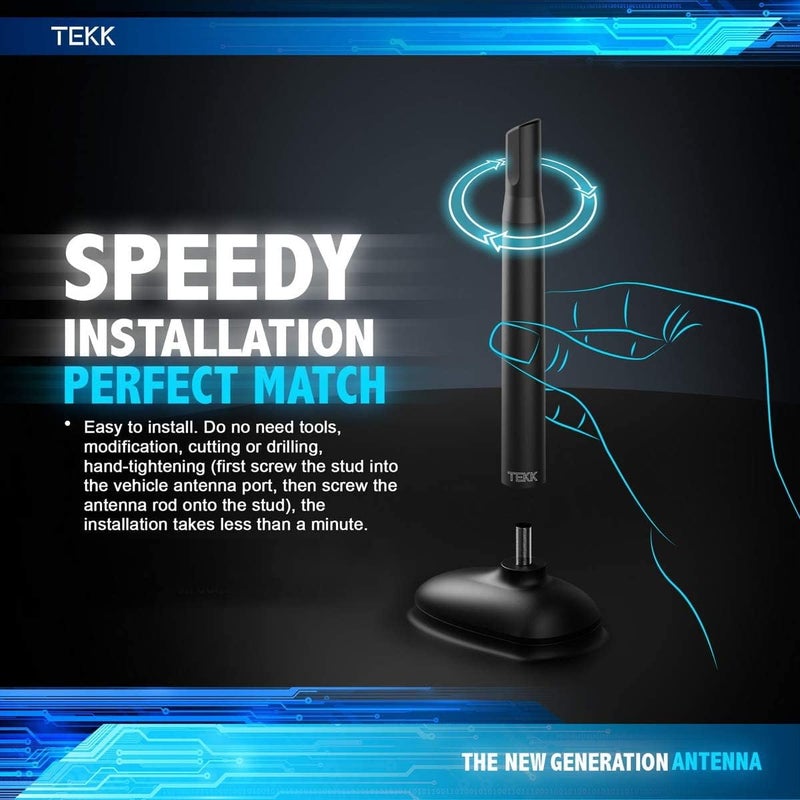 tekk Short Antenna Compatible with Ford F150 / F250 / F350 / F450 / F550 / Bronco(2021-2023) / Designed for Optimized FM/AM Reception / 4.8 Inches - Image 5
